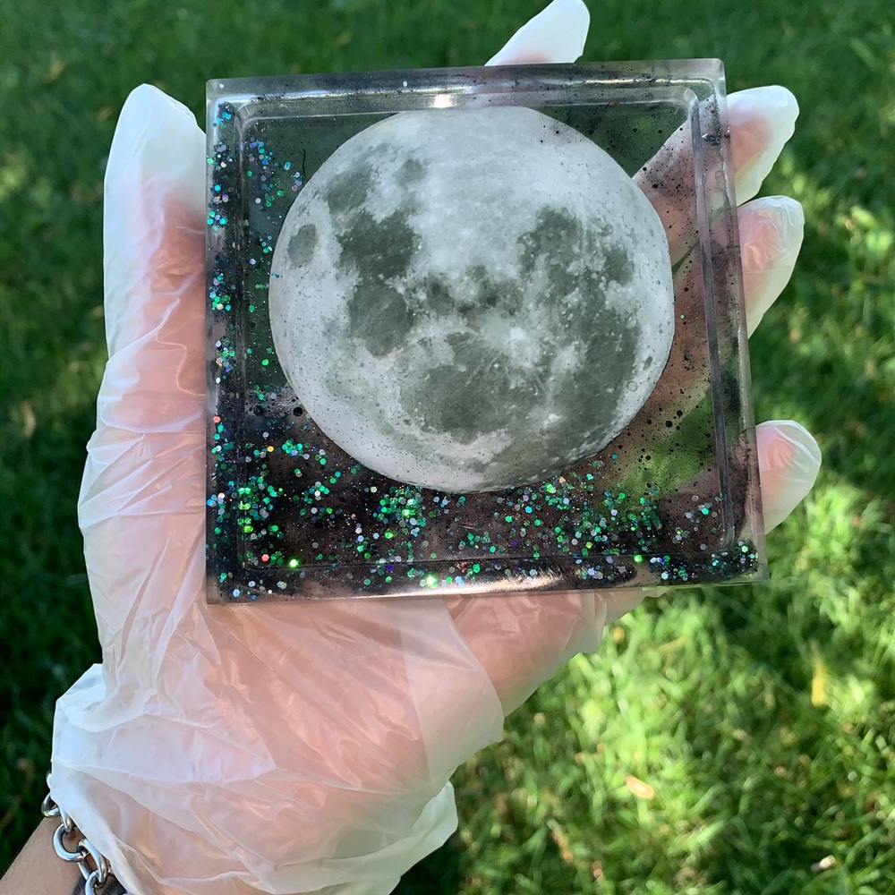 Handmade Resin Moon Jewelry Tray